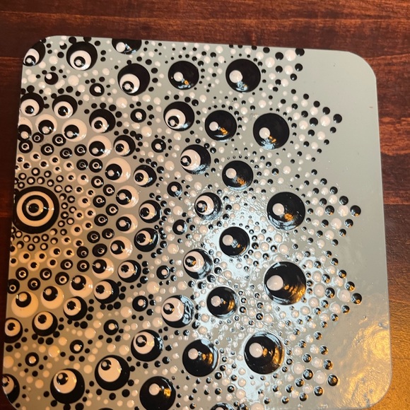 Enjoying my custom artwork, set of 4 coasters, repurposed, recycled, coasters - Picture 9 of 15